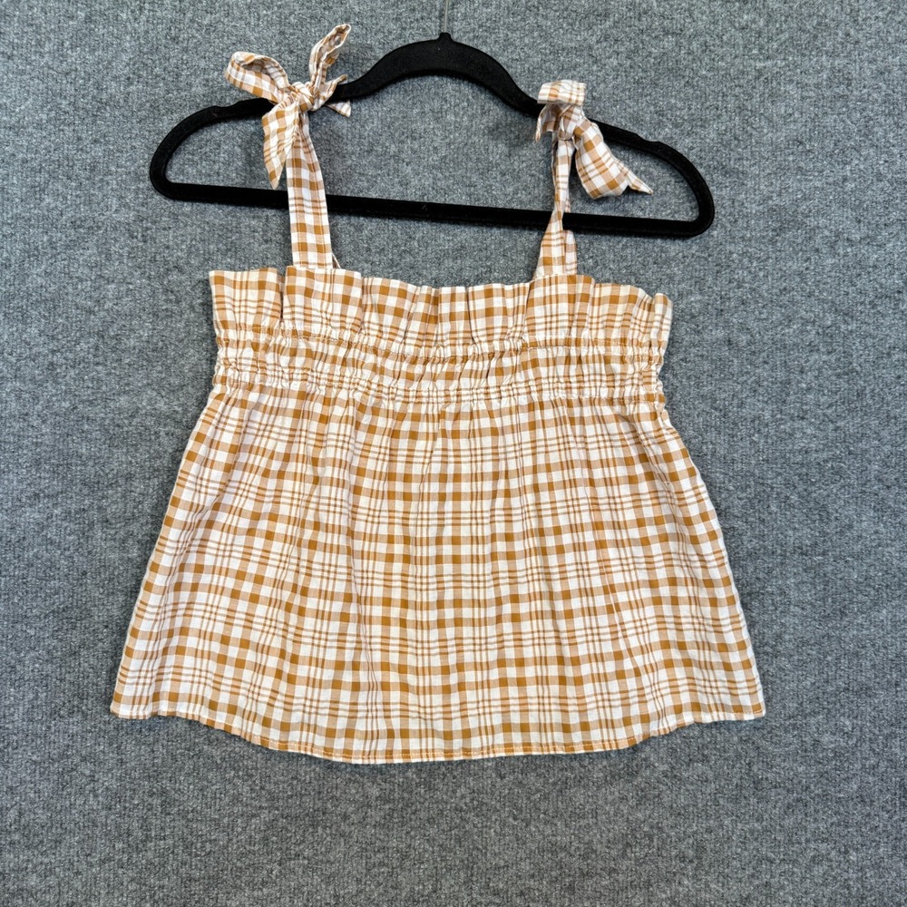 Sophie Rue Shirt Womens Small Plaid Ruffle Babydoll Cottage Core Bohemian Whimsy